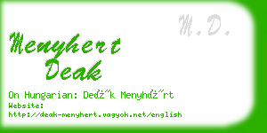 menyhert deak business card